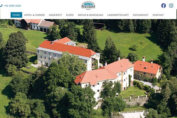 Screenshot der Website Hotel Landsitz Pichlschloss