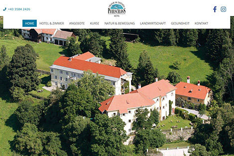 Screenshot der Website Hotel Landsitz Pichlschloss